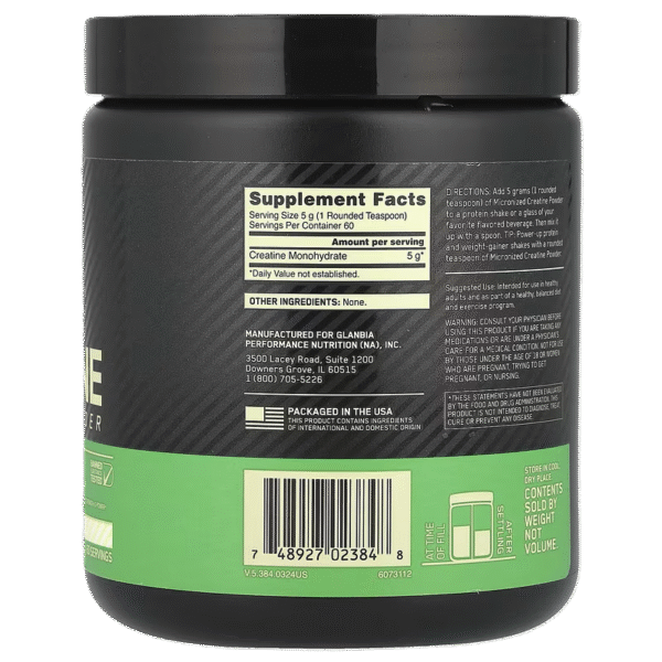Creatina Optimum Nutrition Creatine Powder 300 Grs 60 Servicios - Image 2