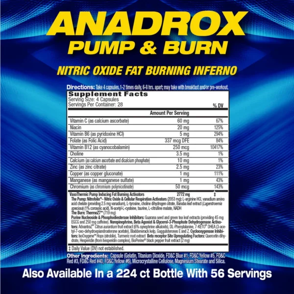 MHP Anadrox Pump & Burn 224 capsulas - Image 2