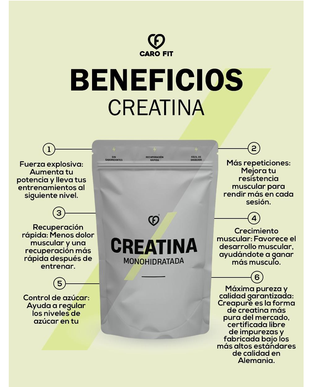 CaroFit Creatina Monohidratada Creapure 450gr Chutamax