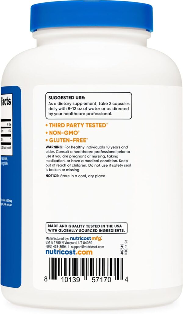 Nutricost L-lisina 500 mg 250 cápsulas - Image 3