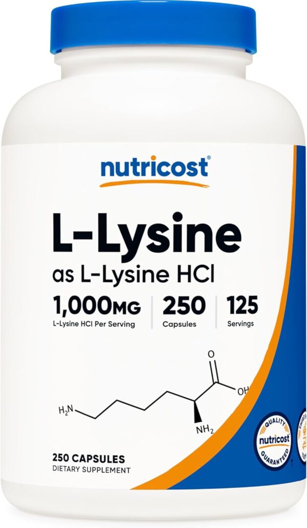 Nutricost L-lisina 500 mg 250 cápsulas