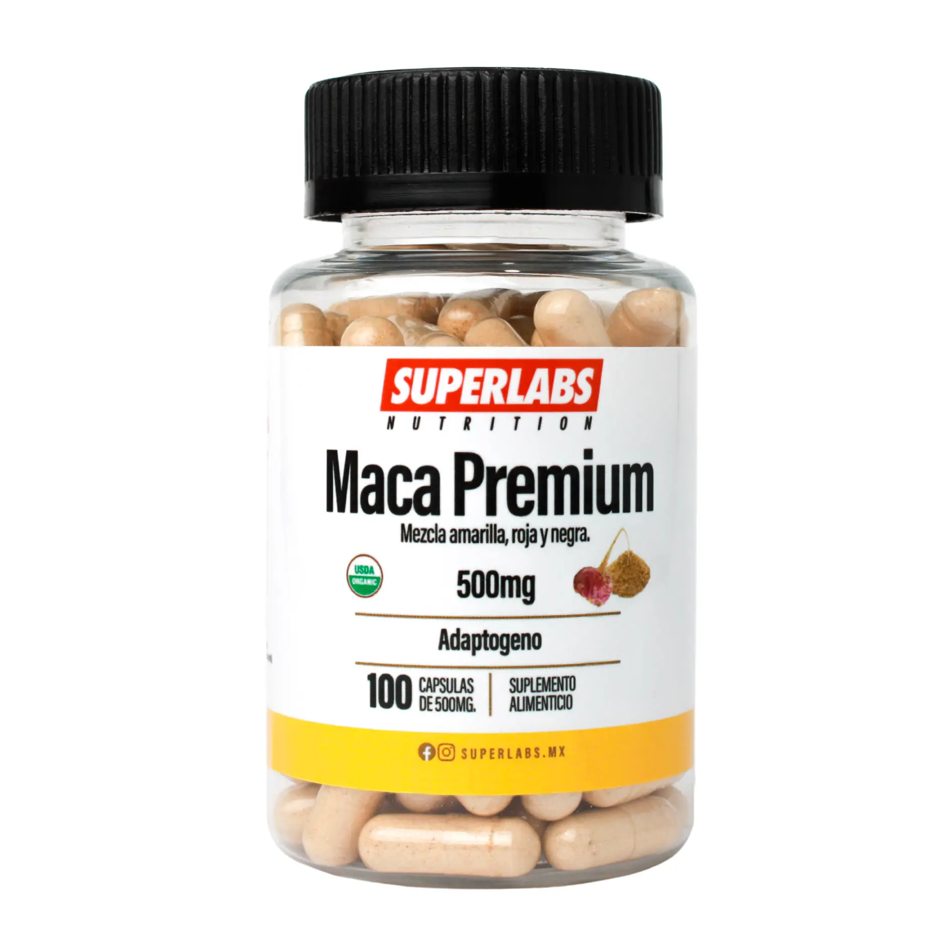 Superlabs Nutrition Maca Peruana Premium 500 mg 100 Cápsulas