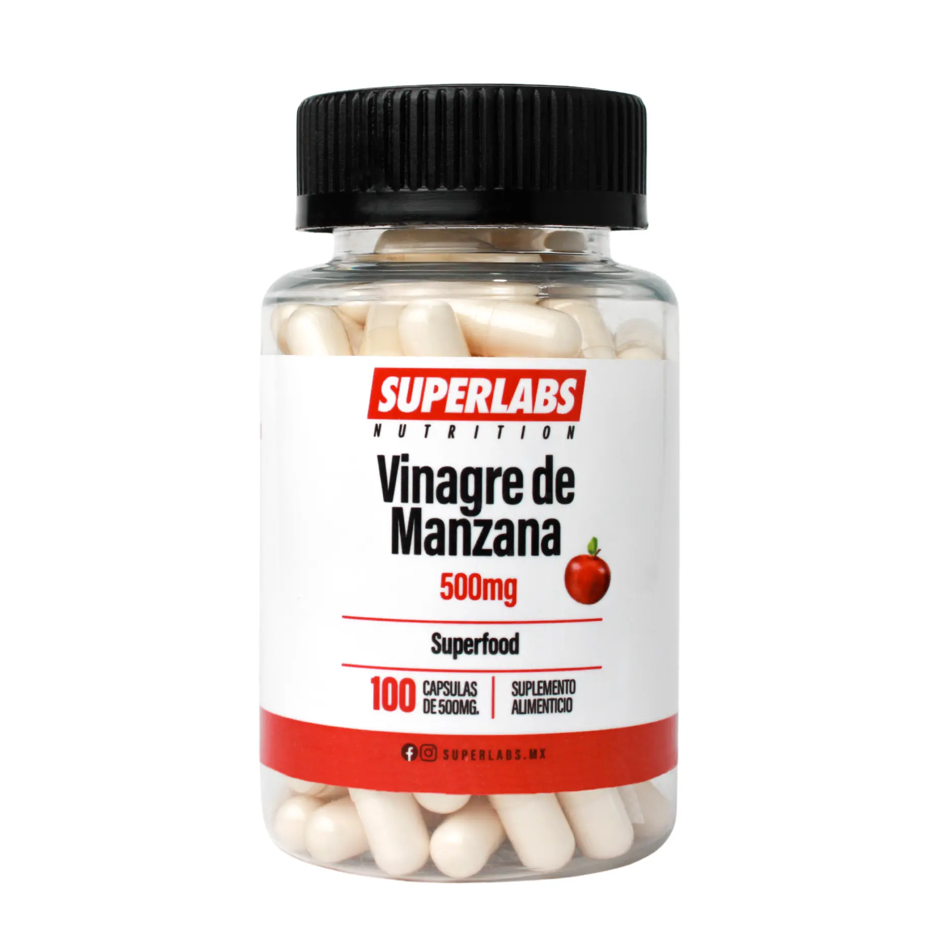 Superlabs Nutrition Vinagre de Manzana 500 mg 100 Capsulas