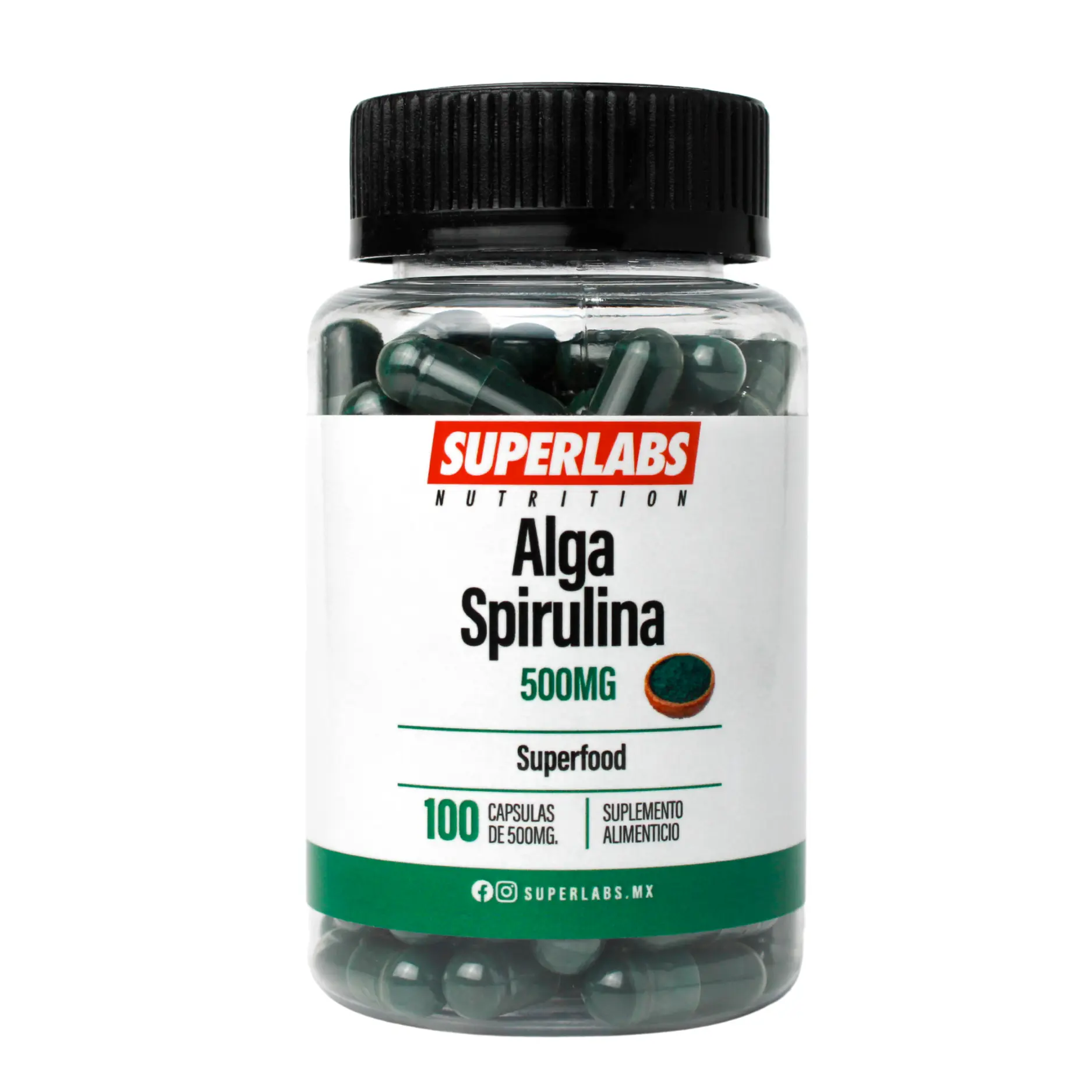 Superlabs Nutrition Alga Spirulina 500 mg 100 Capsulas