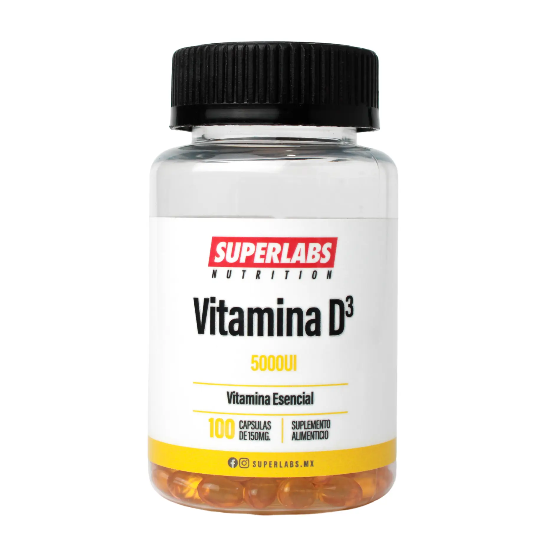 Superlabs Nutrition Vitamina D3 5000 UI 100 Cápsulas Softgel