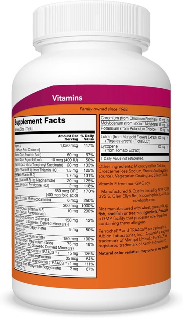 NOW FOODS DAILY VITS 250 TABLETAS - Image 2