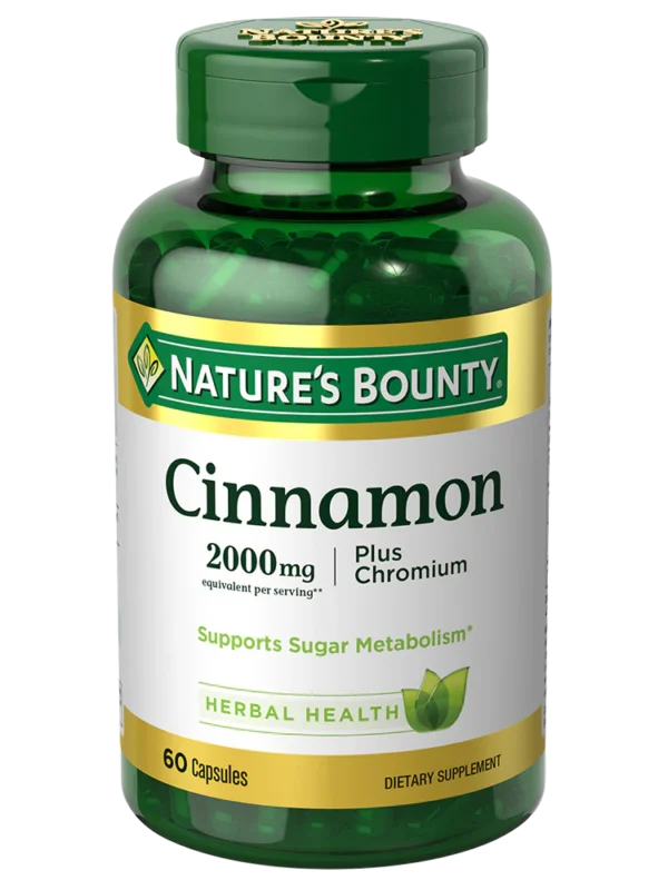 Nature's Bounty Cinnamon 2000mg Plus Chromium 60 capsulas