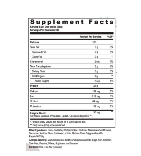 Axe & Sledge Farm Fed Grass Fed Whey Protein Isolate 840g 30 servicios Chocolate Milkshake - Image 2