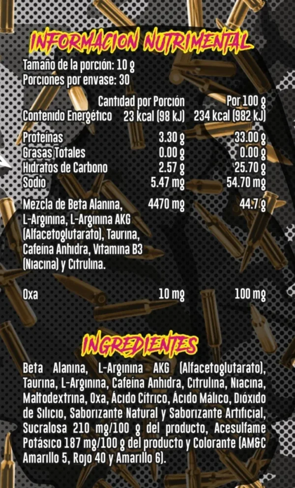 Zombie Labs Zombie Army 2 Preworkout + Oxa 300gr 30 servicios - Image 2