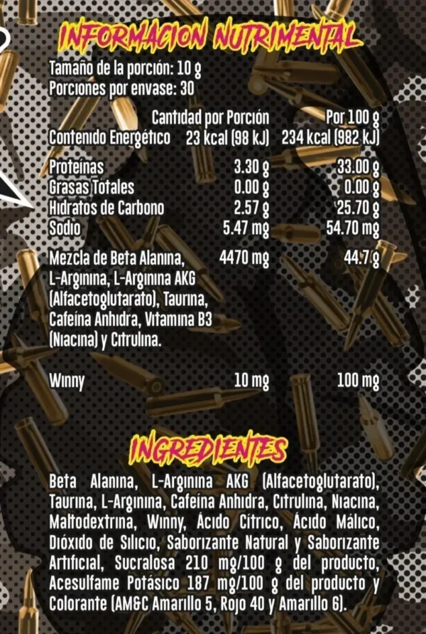 Zombie Labs Zombie Army 3 Pre Workout + Winny 300g 30 servicios - Image 2