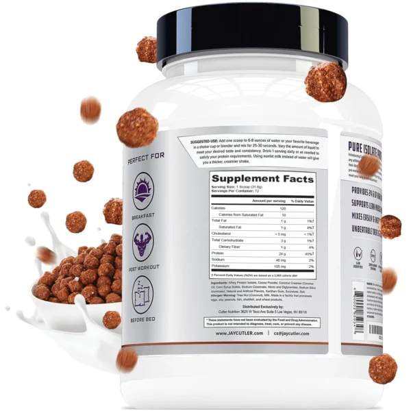 Jay Cutler Total Iso 5lb 72 servicios Cocoa Cereal - Image 2