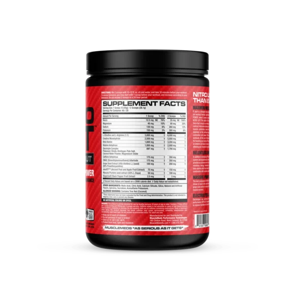 MuscleMeds Nitro Lift Pre-Workout 522g 40 servicios - Image 2