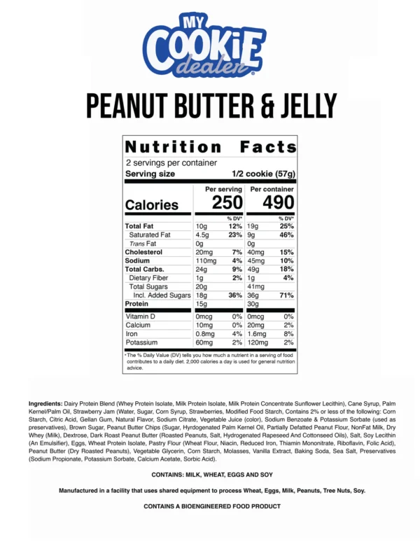 RAW NUTRITION MY COOKIE DEALER 12 GALLETAS PEANUT BUTTER & JELLY - Image 2