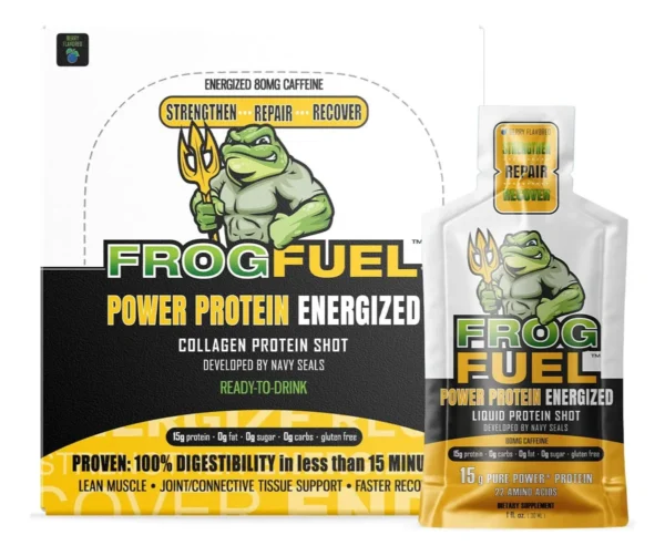 Frog Fuel Power Energized Caffeinated Collagen Protein Drink 24 shots Berry Flavor - Image 4