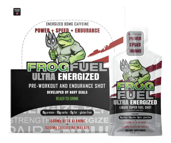 Frog Fuel Ultra Energized Pre-Workout Caffeine 24 shots Mixed Berry - Image 4