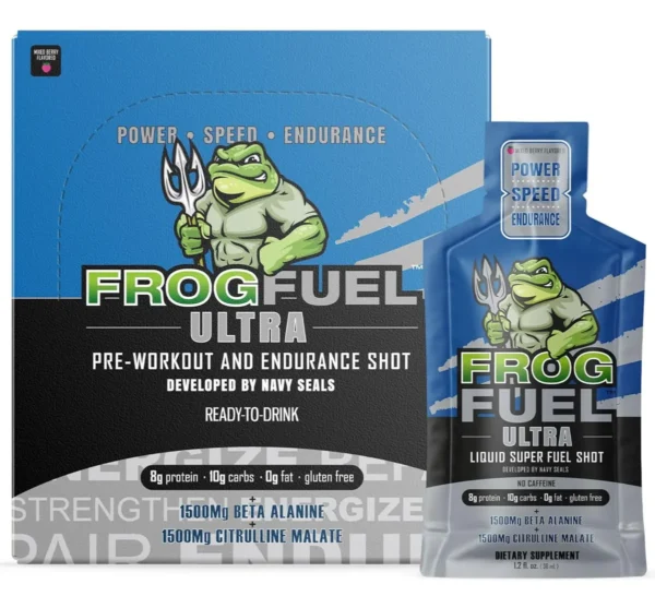 Frog Fuel Ultra Pre-Workout Shot Evolved Caffeine Free 24 shots Mixed Berry - Image 4