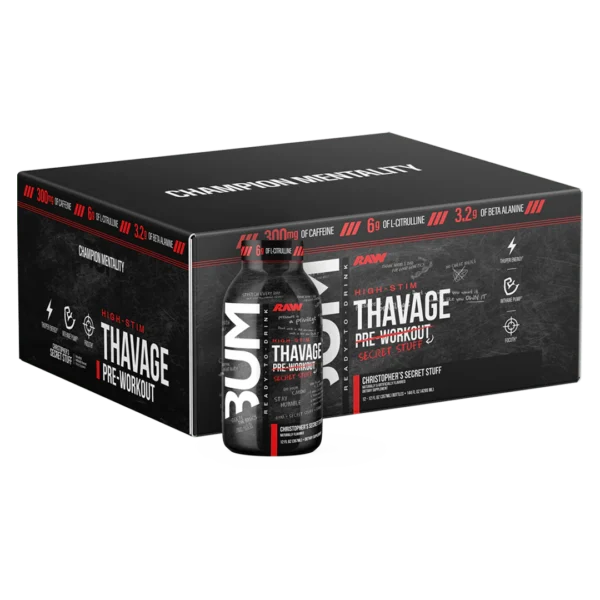 Raw Thavage Drink Pre-workout 12oz- 12 PACK