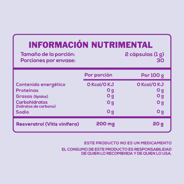 Caro Fit Resveratrol 60 Capsulas - Image 2