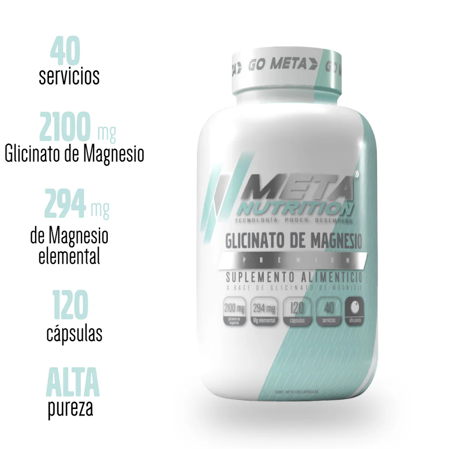 Meta Nutrition Glicinato de Magnesio 120 Caps 40 Servios - Image 4