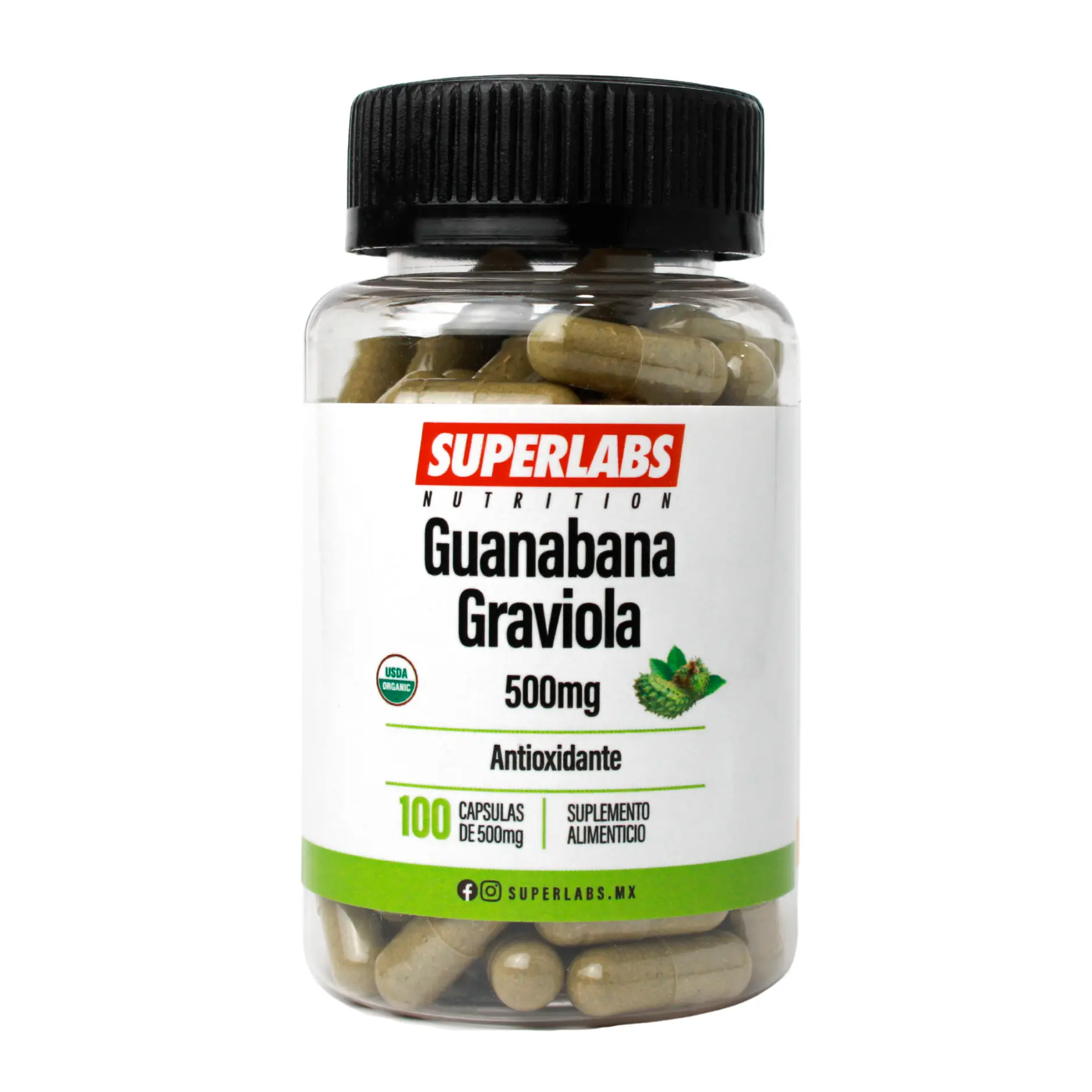 Superlabs Nutrition Guanabana Graviola 500 mg 100 Cápsulas