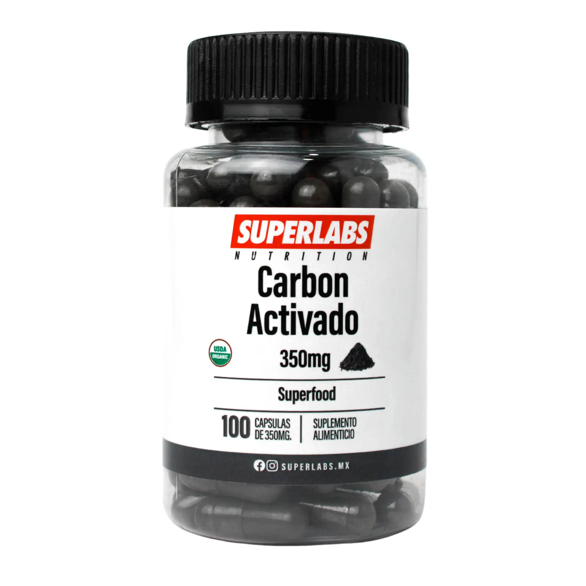 Superlabs Nutrition Carbón Activado 350 mg 100 capsulas