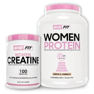 She Fit Women Proteina 3Lbs Sabor Vainilla + Women Creatina Monohidratada100 Serv