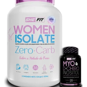 Proteina She Fit Women Isolate Zero Carb 1.8Lbs Sabor Helado de Fresa