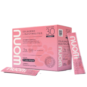 Wonu Colágeno + Electrolitos 30 Sobres De 12g c/u Sabor Frutos Rojos